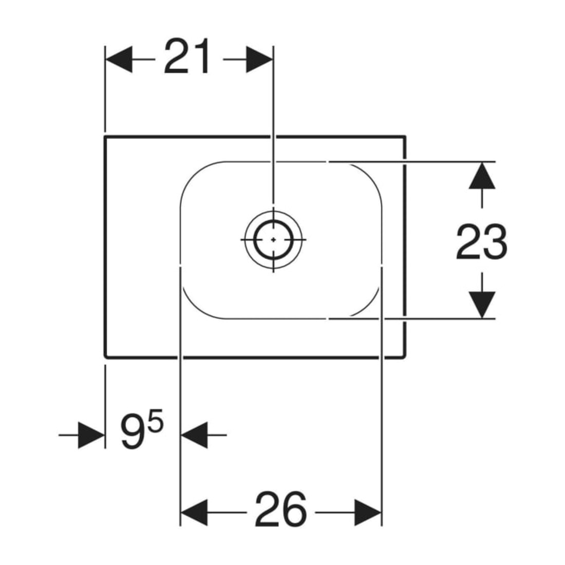 Geberit Handwaschbecken iCon Light 38x28cm, o. Hahnl., o. ÜL, weiß KeraTect