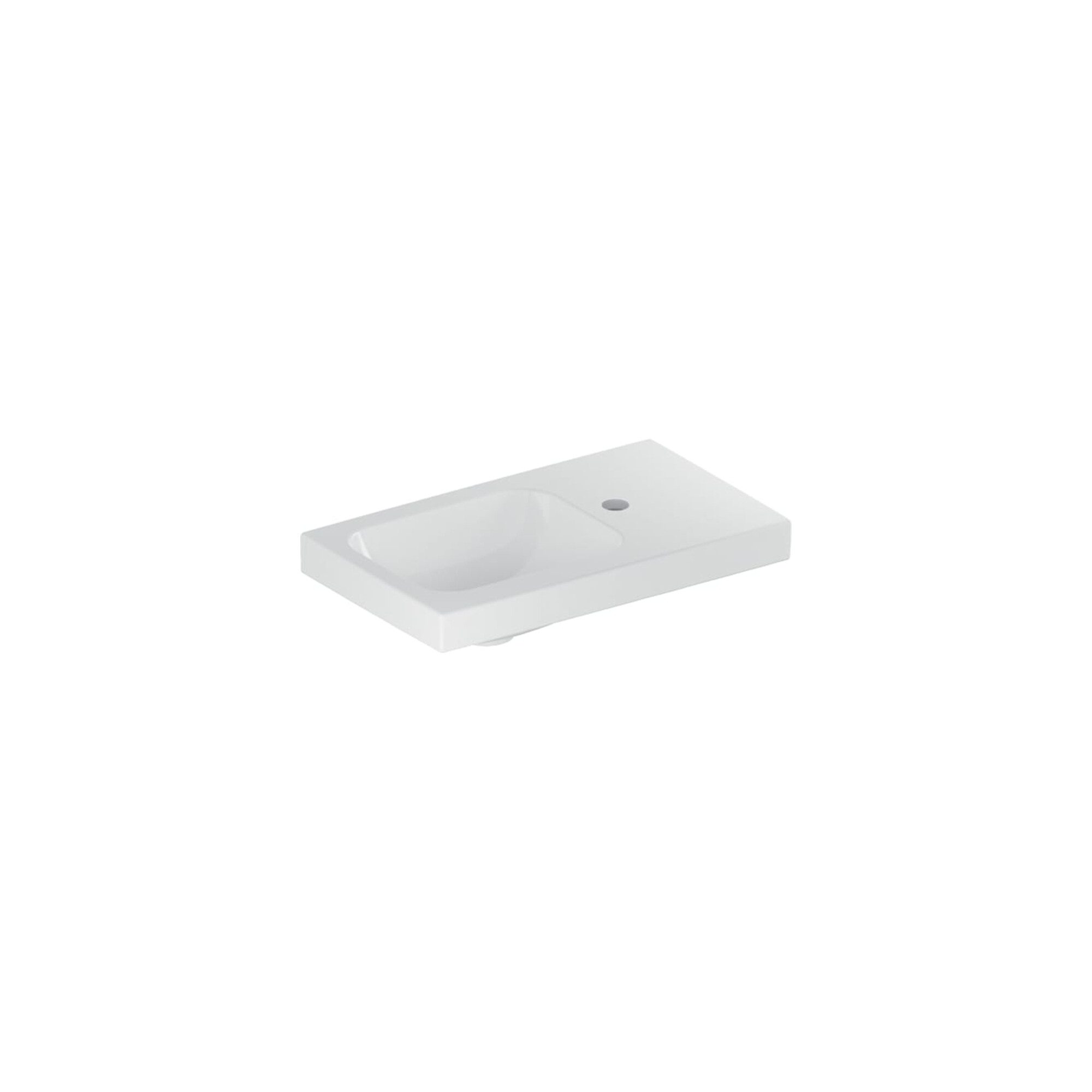 Geberit Handwaschbecken iCon Light 53x31cm, HL R, o Ü, m Abl, we. K-Tect