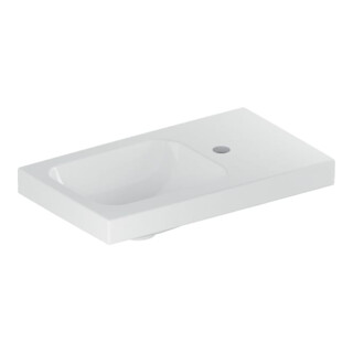 Geberit Handwaschbecken iCon Light 53x31cm, HL re, o. ÜL, m Ablagefl., we.