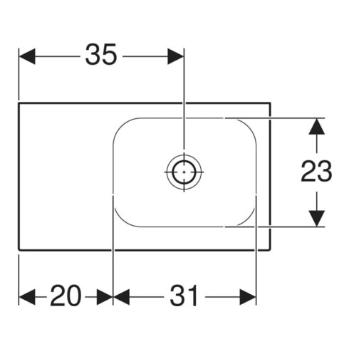 Geberit Handwaschbecken iCon Light 53x31cm, o HL, o. ÜL, m Ablagefl., we.