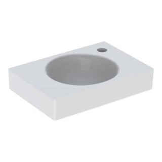 Geberit Handwaschbecken Preciosa II 40x28cm, Hahnl. re, ohne Überlauf, weiß