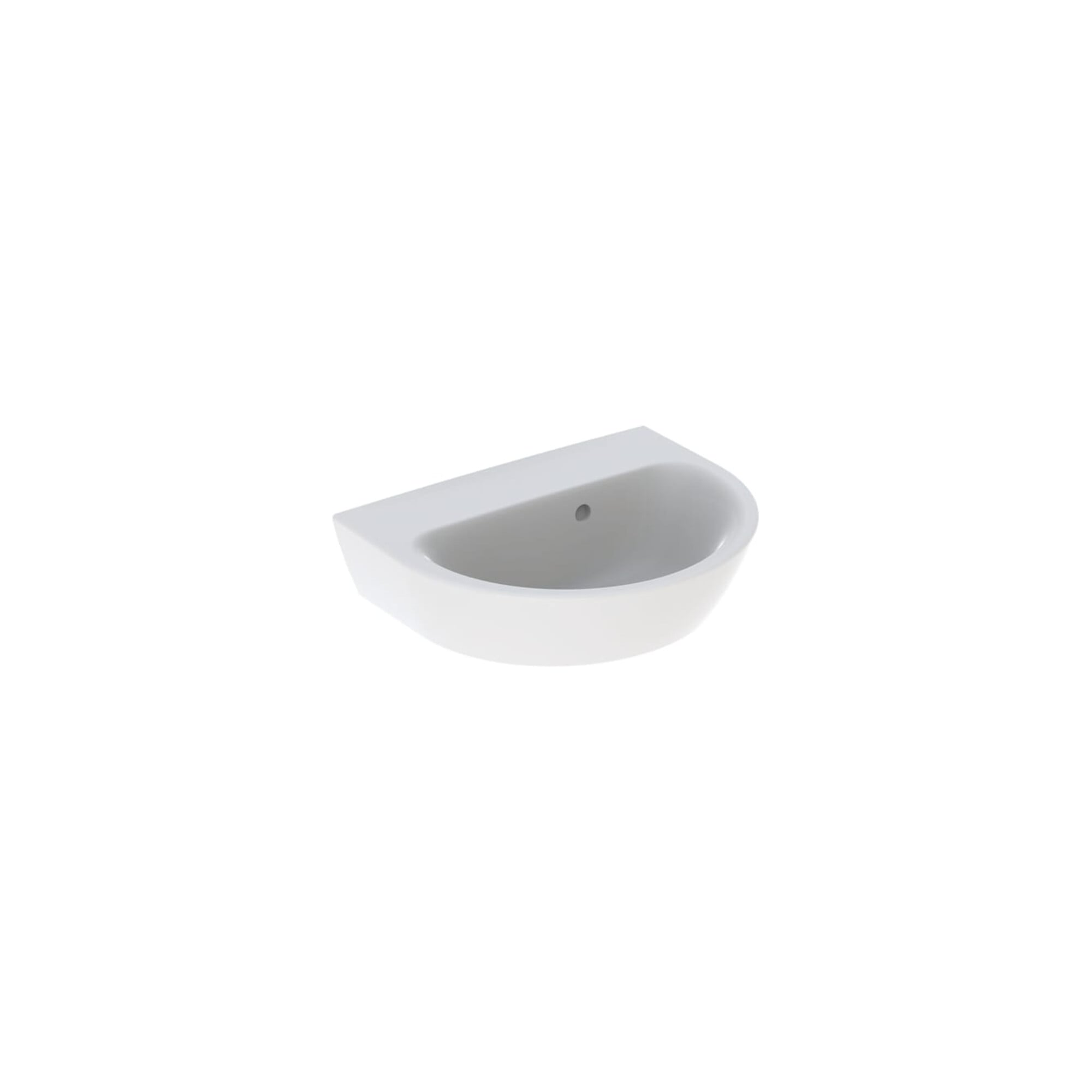 Geberit Handwaschbecken Renova 45x36cm, w/KT, o. Hahnl., m ÜL asym.