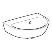 Geberit Handwaschbecken Renova 45x36cm, w/KT, o. Hahnl., m ÜL asym.-5