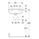 Geberit Handwaschbecken Renova 45x36cm, w/KT, o. Hahnl., m ÜL asym.