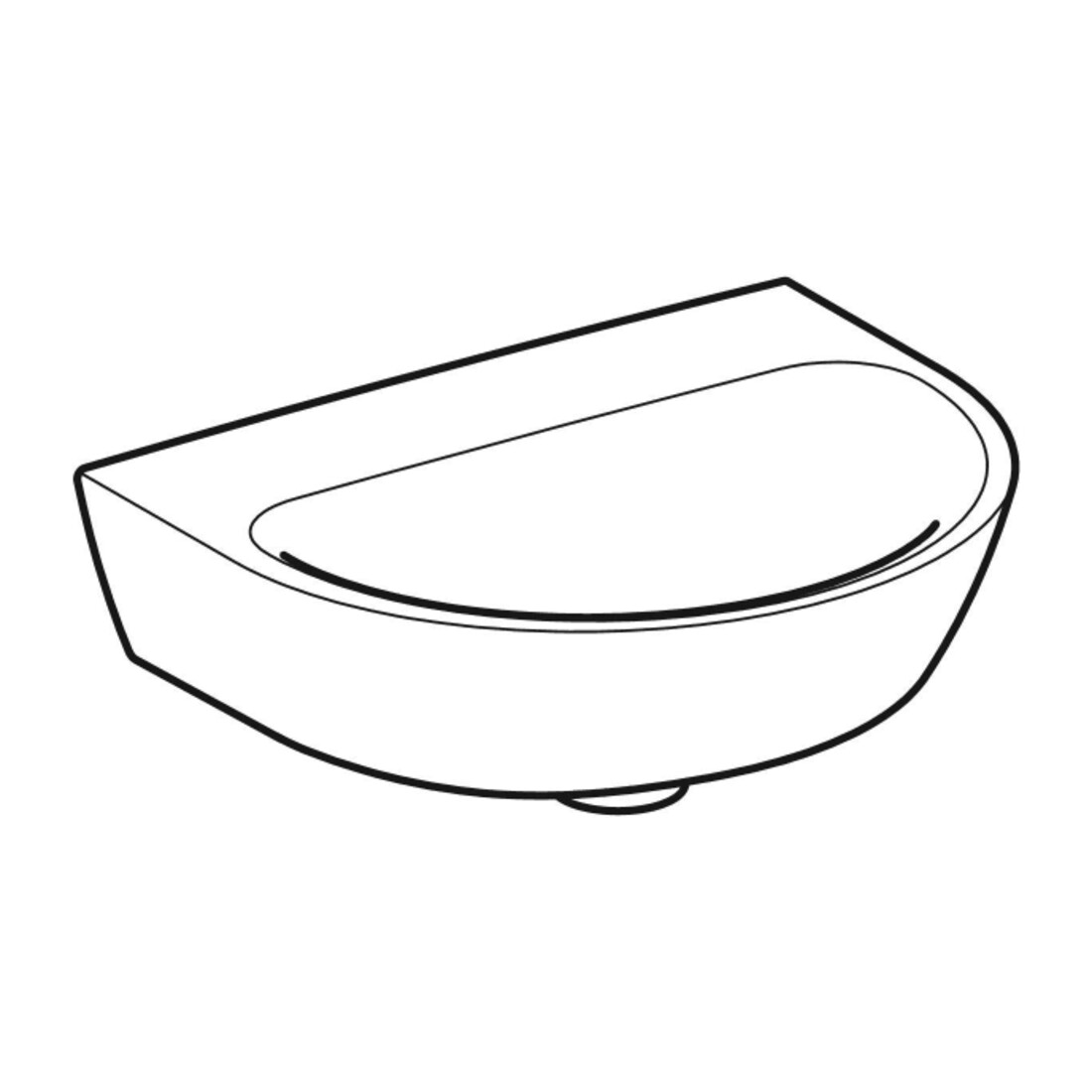 Geberit Handwaschbecken Renova 45x36cm, we/KeraTe, o. Hahnl., o. ÜL
