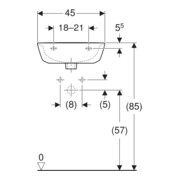 Geberit Handwaschbecken Renova 45x36cm, we/KeraTe, o. Hahnl., o. ÜL-5