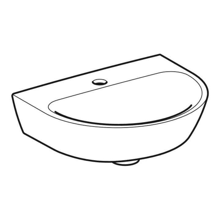 Geberit Handwaschbecken Renova 45x36cm, we., m Hahnloch, ohne Überlauf