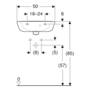 Geberit Handwaschbecken Renova 50x40cm, w/KT, o. Hahnl., m ÜL asym.-4