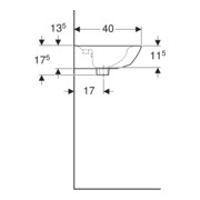 Geberit Handwaschbecken Renova 50x40cm, we., m Hahnl., m ÜL asym.-4