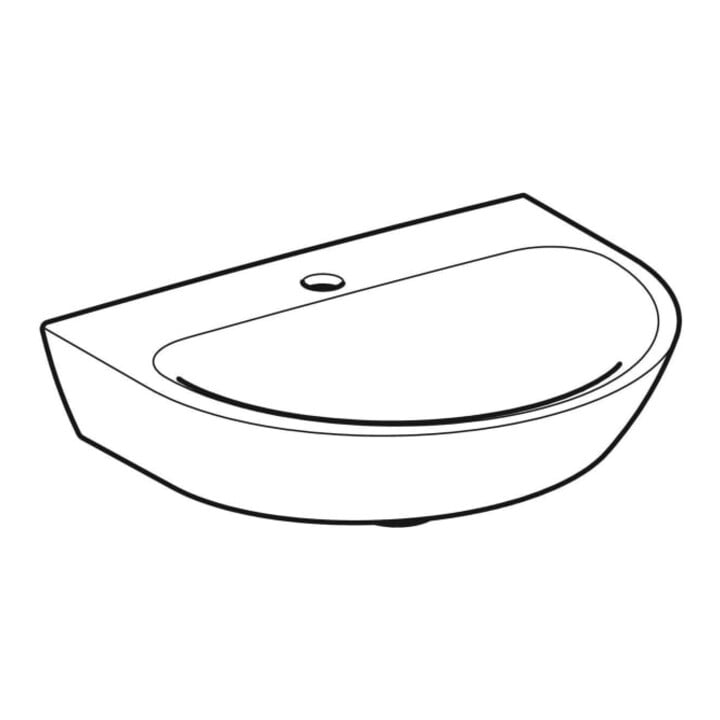 Geberit Handwaschbecken Renova 50x40cm, we., m Hahnloch, ohne Überlauf