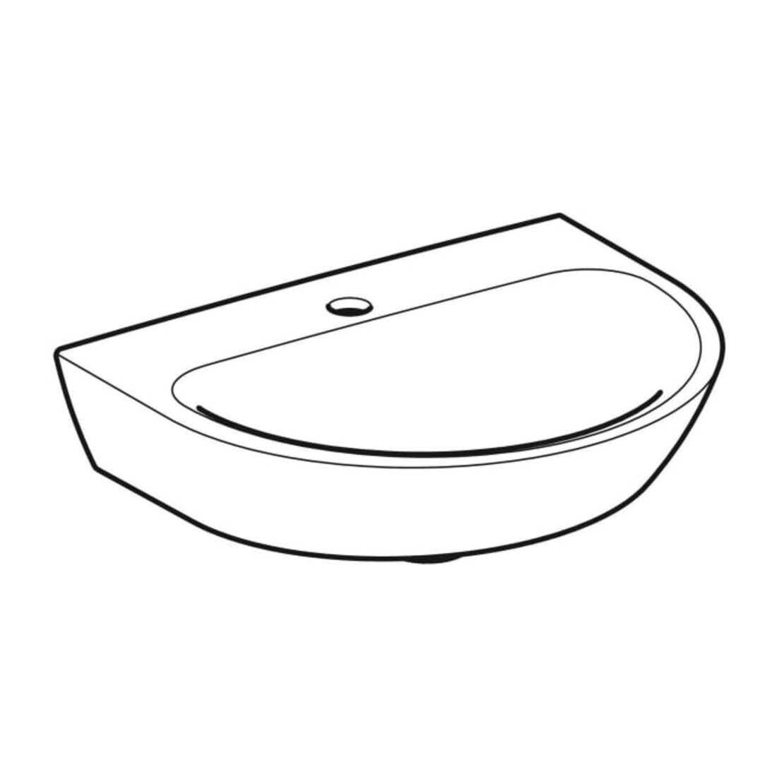 Geberit Handwaschbecken Renova 50x40cm, we., m Hahnloch, ohne Überlauf