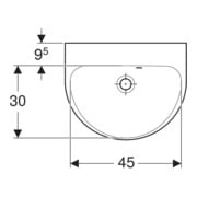 Geberit Handwaschbecken Renova 50x40cm, we., o. Hahnl., m ÜL asym.-5