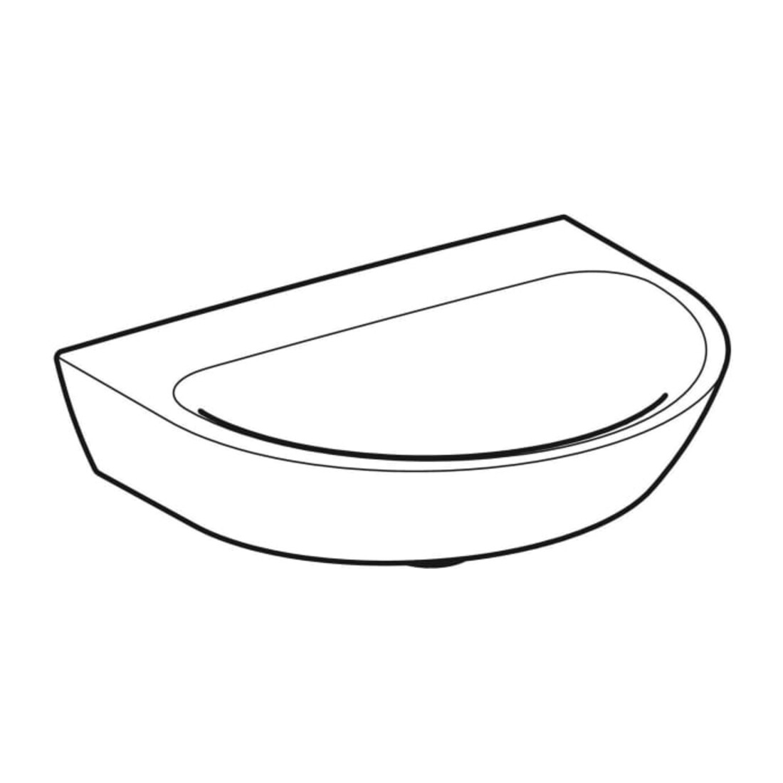 Geberit Handwaschbecken Renova 50x40cm, we., o. Hahnloch, ohne Überlauf