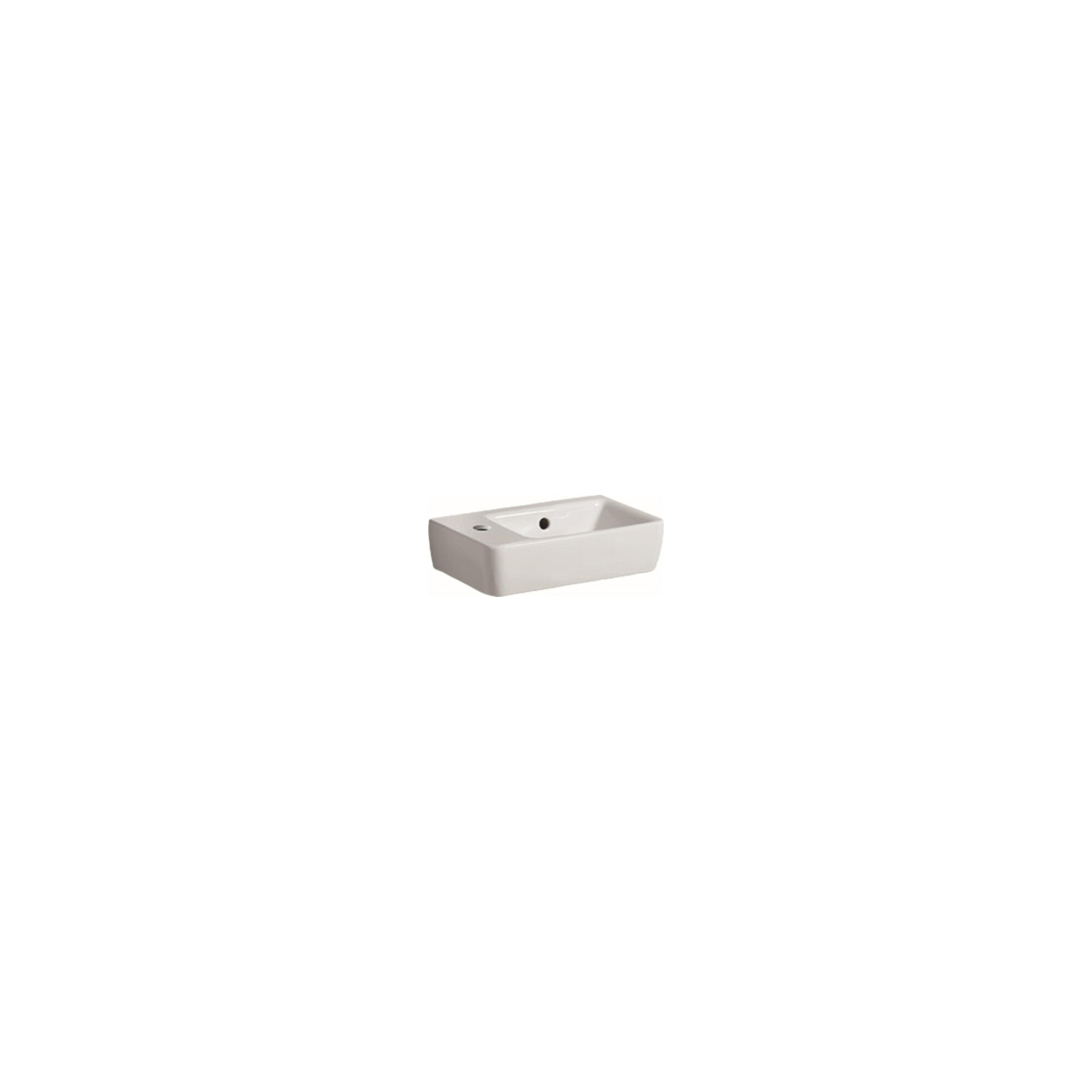 Geberit Handwaschbecken Renova Compact 40x25cm, m ÜL, Hahnloch links, weiß
