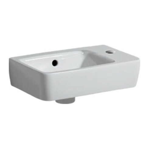 Geberit Handwaschbecken Renova Compact 40x25cm, m ÜL, Hahnloch rechts, weiß