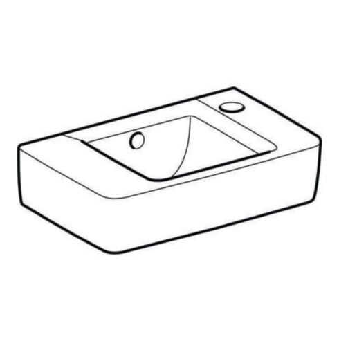 Geberit Handwaschbecken Renova Compact 40x25cm, m ÜL, Hahnloch rechts, weiß