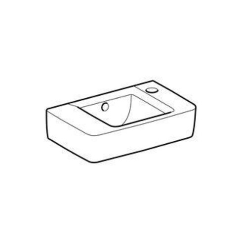 Geberit Handwaschbecken Renova Compact 40x25cm, m ÜL, Hahnloch rechts, weiß