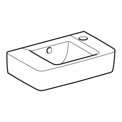 Geberit Handwaschbecken Renova Compact 40x25cm, m ÜL, Hahnloch rechts, weiß