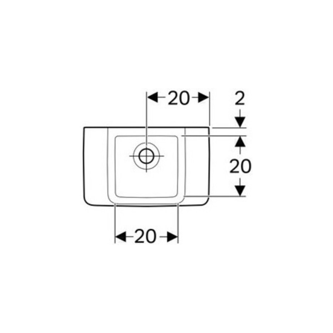 Geberit Handwaschbecken Renova Compact 40x25cm, o. Hahnl., o. ÜL, weiß KeraTect