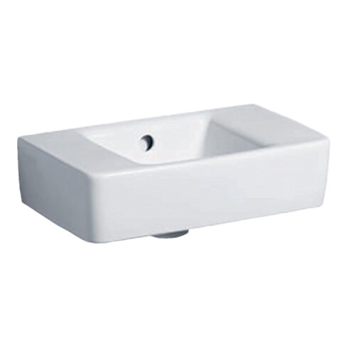 Geberit Handwaschbecken Renova Compact 40x25cm, o. Hahnloch, mit Überlauf, weiß