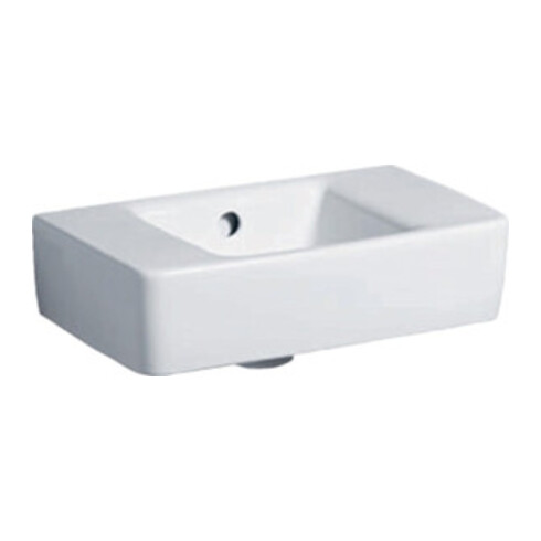 Geberit Handwaschbecken Renova Compact 40x25cm, o. Hahnloch, mit Überlauf, weiß