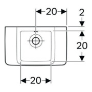 Geberit Handwaschbecken Renova Compact 40x25cm, o. Hahnloch, mit Überlauf, weiß-2