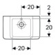 Geberit Handwaschbecken Renova Compact 40x25cm, o. Hahnloch, mit Überlauf, weiß