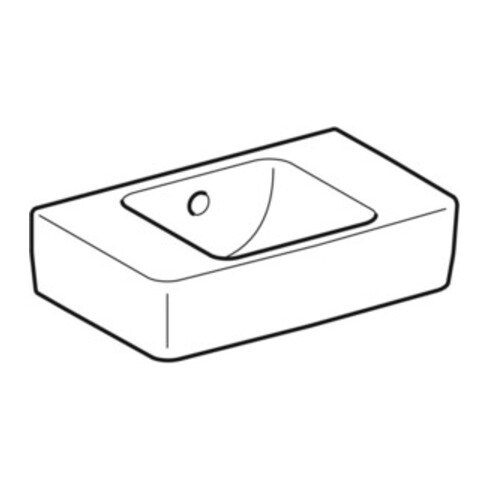 Geberit Handwaschbecken Renova Compact 40x25cm, o. Hahnloch, mit Überlauf, weiß
