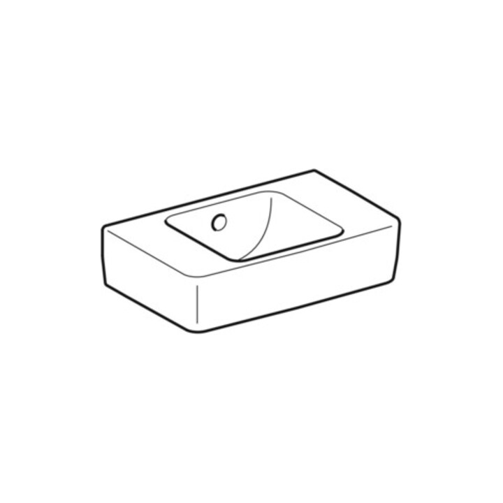 Geberit Handwaschbecken Renova Compact 40x25cm, o. Hahnloch, mit Überlauf, weiß