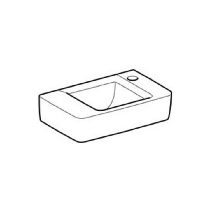 Geberit Handwaschbecken Renova Compact 40x25cm, o. ÜL, Hahnloch rechts, weiß