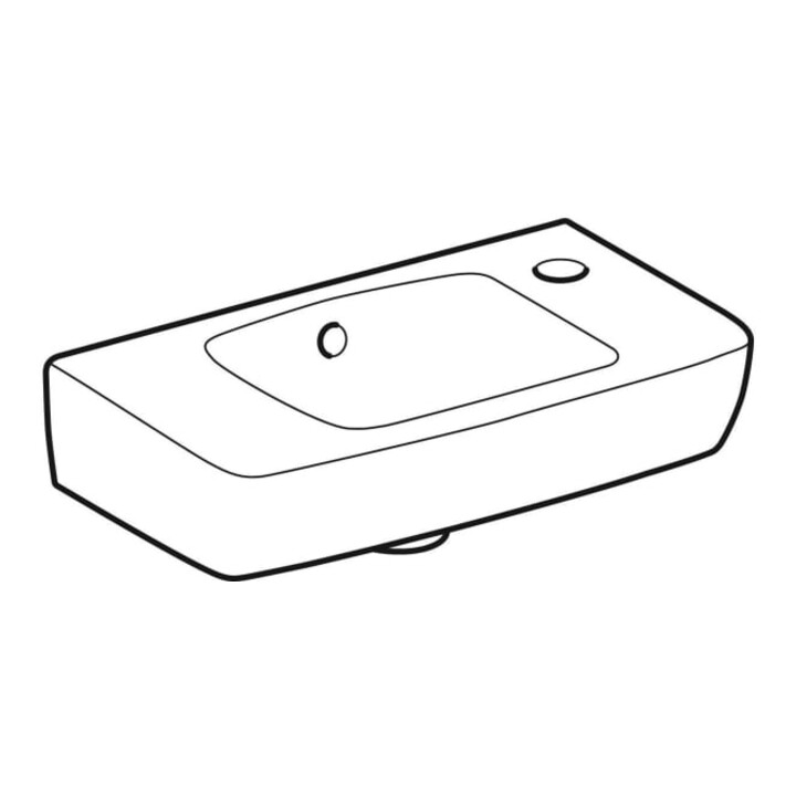 Geberit Handwaschbecken Renova Compact 45x25cm, m HL R, m Ü, Abl, we/KeraTe