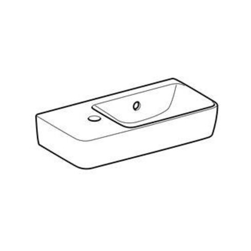 Geberit Handwaschbecken Renova Compact 50x25cm, m Hahnl. li, mit Überlauf, weiß