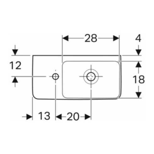 Geberit Handwaschbecken Renova Compact 50x25cm, m Hahnl. li, mit Überlauf, weiß