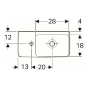Geberit Handwaschbecken Renova Compact 50x25cm, m Hahnl. li, mit Überlauf, weiß-2