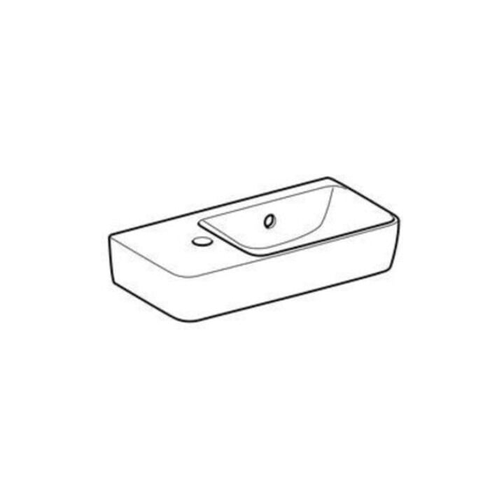 Geberit Handwaschbecken Renova Compact 50x25cm, m Hahnl. li, mit Überlauf, weiß