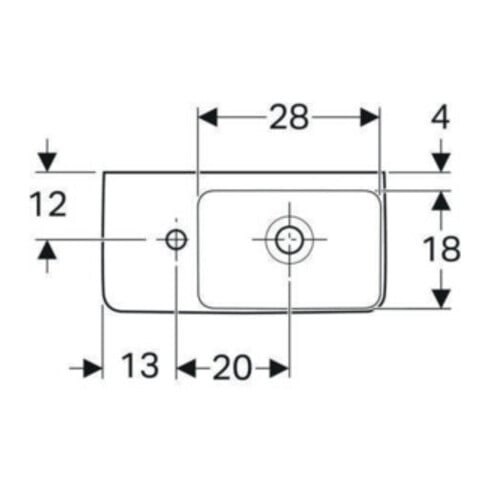 Geberit Handwaschbecken Renova Compact 50x25cm, m Hahnl. li, mit Überlauf, weiß