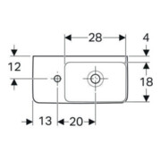 Geberit Handwaschbecken Renova Compact 50x25cm, m Hahnl. li, mit Überlauf, weiß-4