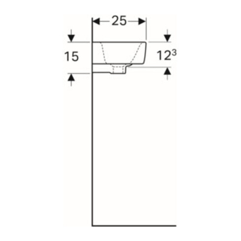 Geberit Handwaschbecken Renova Compact 50x25cm, m Hahnl. li, mit Überlauf, weiß