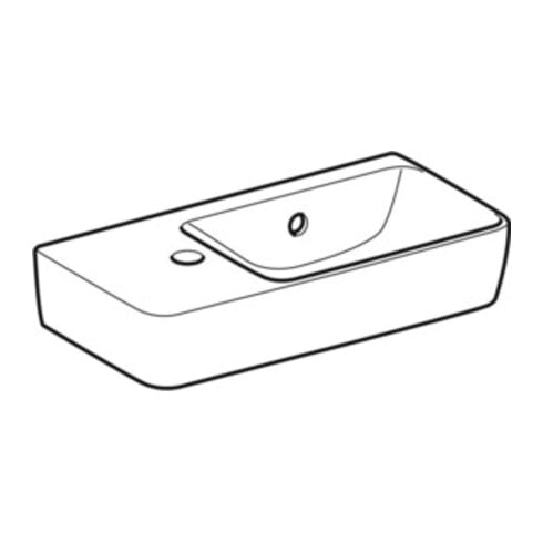 Geberit Handwaschbecken Renova Compact 50x25cm, m Hahnl. li, mit Überlauf, weiß