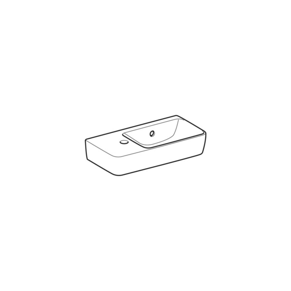 Geberit Handwaschbecken Renova Compact 50x25cm, m Hahnl. li, mit Überlauf, weiß