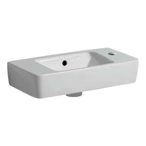 Geberit Handwaschbecken Renova Compact 50x25cm, m Hahnl. re, mit Überlauf, weiß