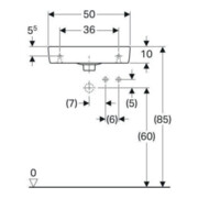 Geberit Handwaschbecken Renova Compact 50x25cm, m Hahnl. re, mit Überlauf, weiß-2