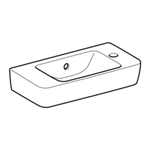 Geberit Handwaschbecken Renova Compact 50x25cm, m Hahnl. re, mit Überlauf, weiß