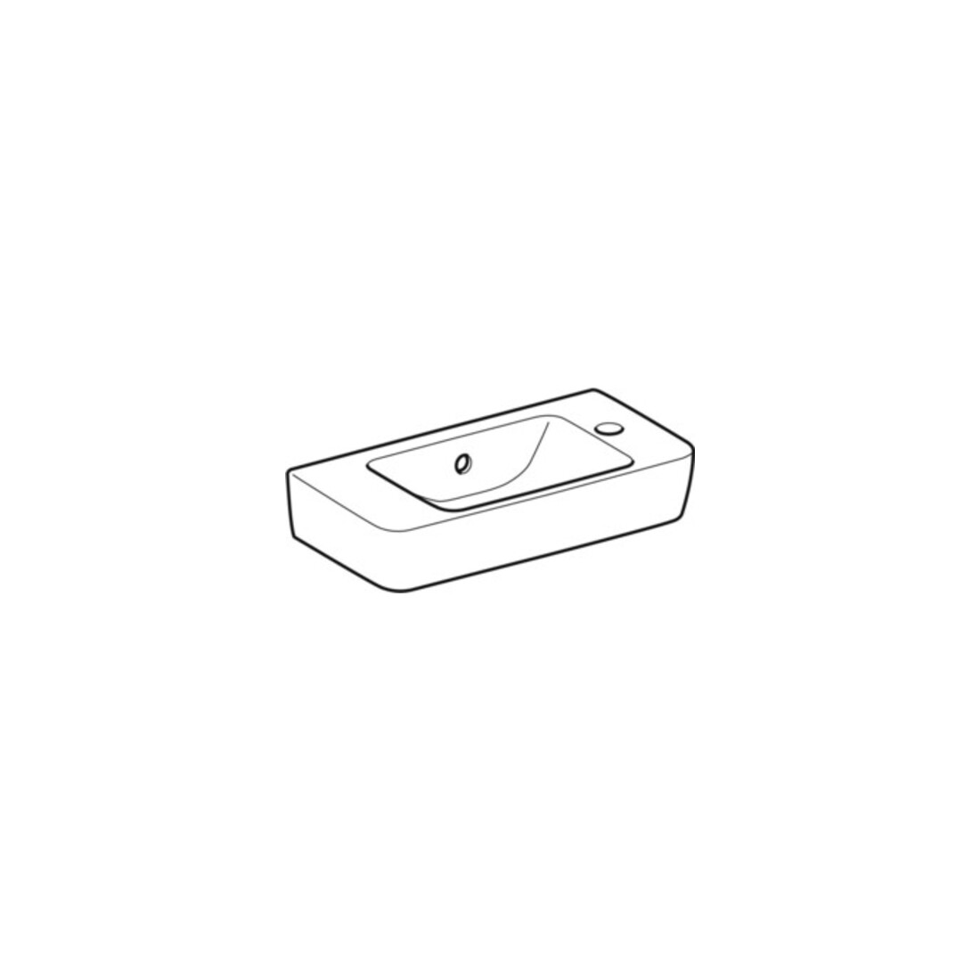 Geberit Handwaschbecken Renova Compact 50x25cm, m Hahnl. re, mit Überlauf, weiß