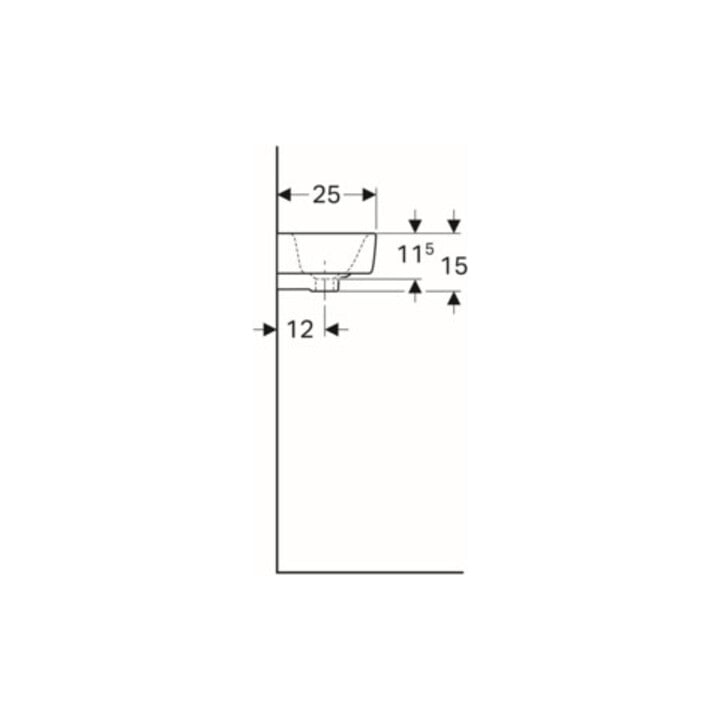 Geberit Handwaschbecken Renova Compact 50x25cm, m Hahnl. re, mit Überlauf, weiß