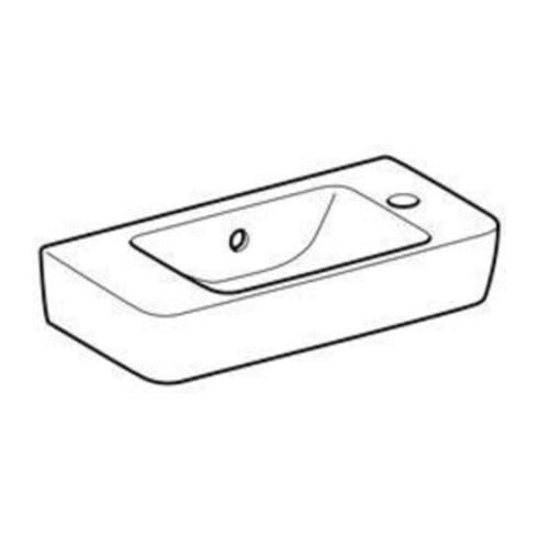 Geberit Handwaschbecken Renova Compact 50x25cm, m Hahnl. re, mit Überlauf, weiß