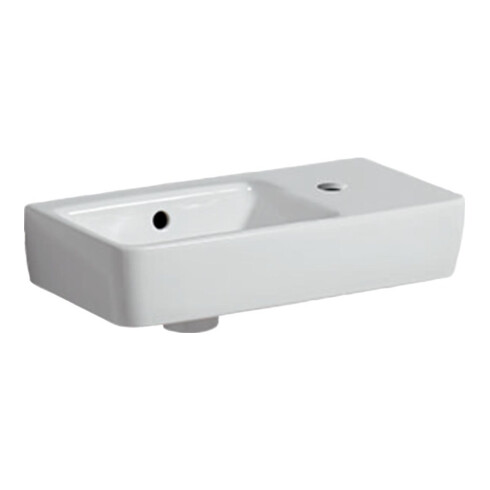 Geberit Handwaschbecken Renova Compact 50x25cm, m Hahnl. re, mit Überlauf, weiß