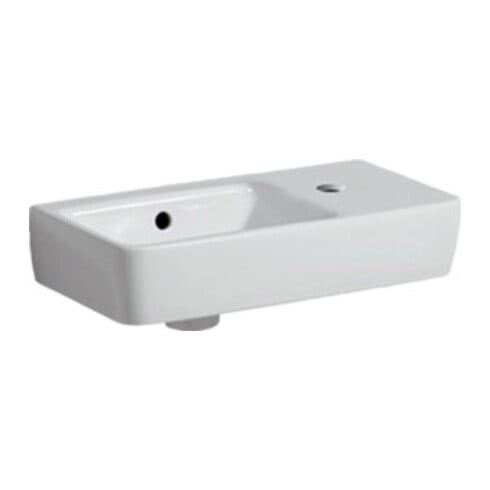 Geberit Handwaschbecken Renova Compact 50x25cm, m Hahnl. re, mit Überlauf, weiß