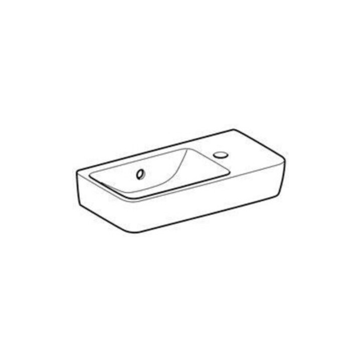 Geberit Handwaschbecken Renova Compact 50x25cm, m Hahnl. re, mit Überlauf, weiß