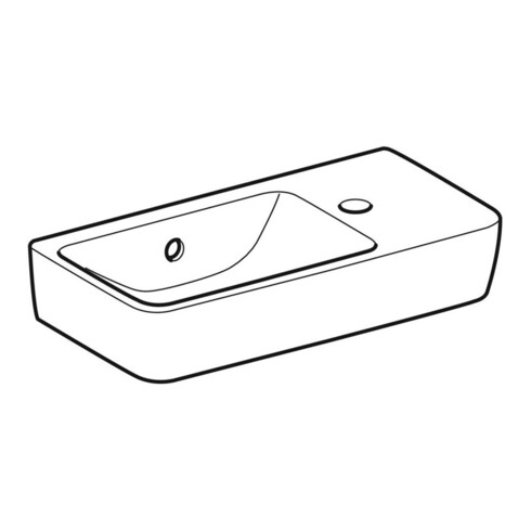Geberit Handwaschbecken Renova Compact 50x25cm, m Hahnl. re, mit Überlauf, weiß